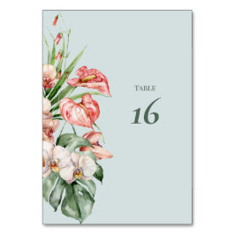 Numeração De Mesa Número de Mesa Botânico Elegância Tropical para Ca