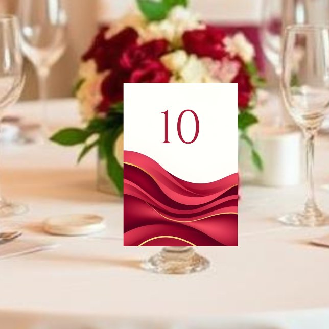 Numeração De Mesa Número de Mesa Casamento Borgonha (Burgundy Wedding Table Number )