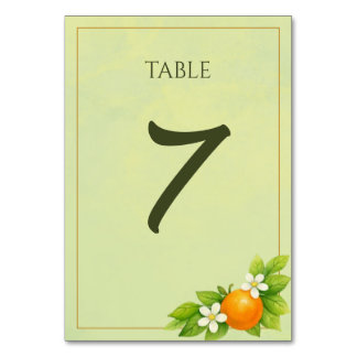 Numeração De Mesa Número de Mesa Casamento Laranja & Limão Jardim de