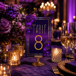 Numeração De Mesa Número de Mesa Casamento Roxo Violeta Luminoso Chi