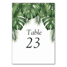 Número de Mesa Casamento Tropical Monstera