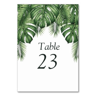 Numeração De Mesa Número de Mesa Casamento Tropical Monstera