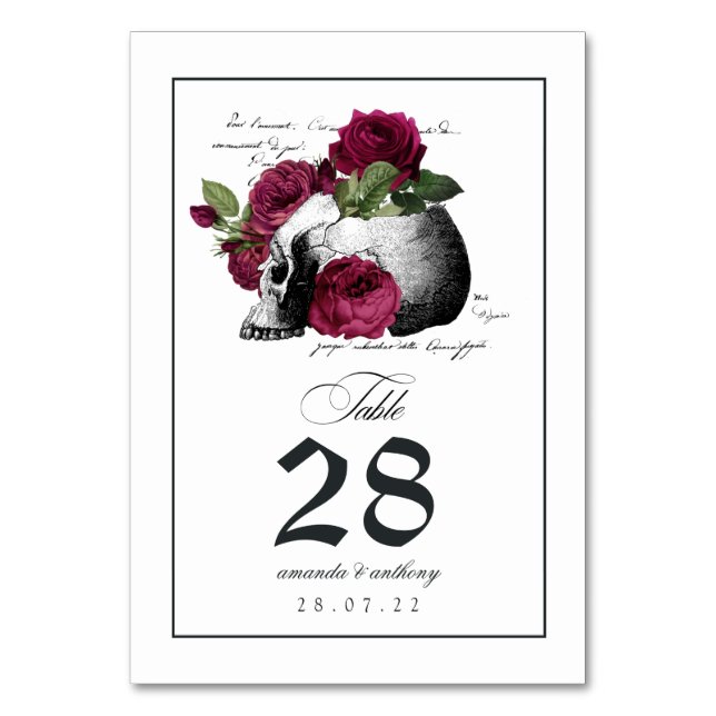 Numeração De Mesa Número de Mesa Caveira Gótica (Frente)