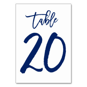 Numeração De Mesa Número de Mesa Chic Letrado à Mão Azul-Marinho   M