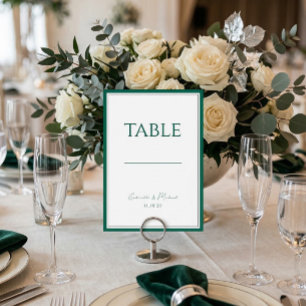 Numeração De Mesa Número de Mesa Clássico Verde Esmeralda para Casam