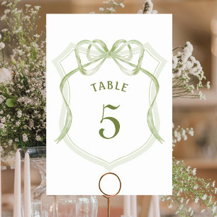 Numeração De Mesa Número de Mesa com Arco em Verde Salvia