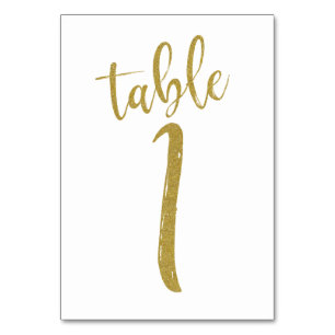 Numeração De Mesa Número de Mesa com Brilho Dourado 1