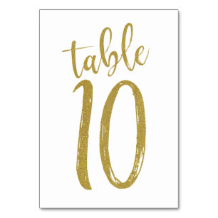 Numeração De Mesa Número de Mesa com Brilho Dourado 10