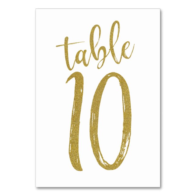 Numeração De Mesa Número de Mesa com Brilho Dourado 10 (Frente)
