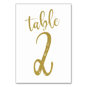 Numeração De Mesa Número de Mesa com Brilho Dourado 2