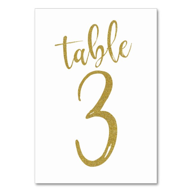 Numeração De Mesa Número de Mesa com Brilho Dourado 3 (Frente)