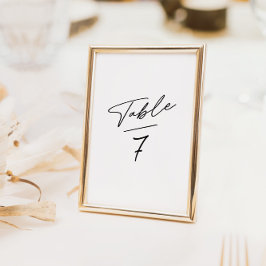Numeração De Mesa Número de Mesa com Caligrafia Minimalista Simples