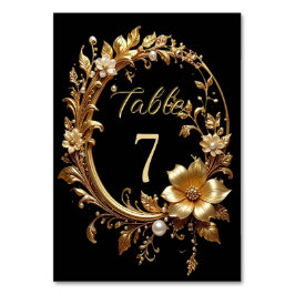 Numeração De Mesa Número de Mesa com Moldura Floral Dourada Ornament