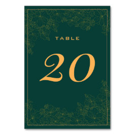 Numeração De Mesa Número de Mesa com Padrão Sutil Esmeralda Clássico