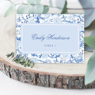 Numeração De Mesa Número de Mesa de Assento em Azul e Branco com Chi