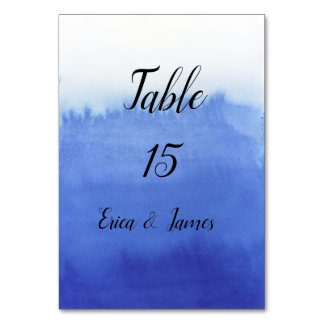 Numeração De Mesa Número de Mesa de Casamento Aquarela Azul
