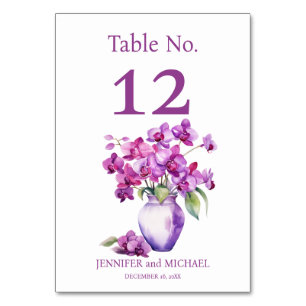 Numeração De Mesa Número de Mesa de Casamento Aquarela Orquídeas Rox