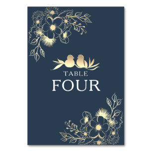 Numeração De Mesa Número de Mesa de Casamento Azul Marinho Elegante
