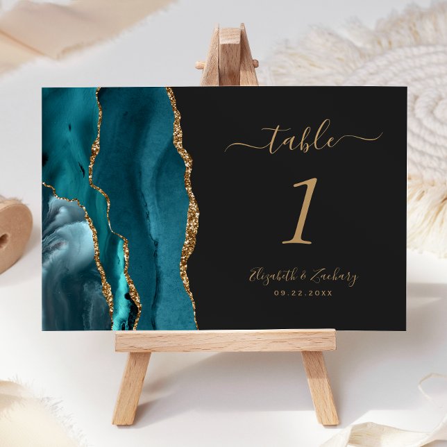Numeração De Mesa Número de Mesa de Casamento Azul Turquesa Ágata Do (Criador carregado)