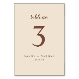 Numeração De Mesa Número de Mesa de Casamento Bege Boho
