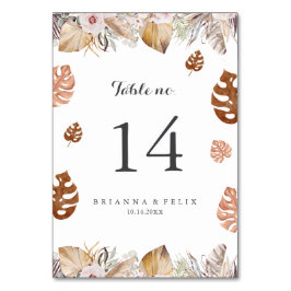 Numeração De Mesa Número de Mesa de Casamento Boho Neutro Rústico