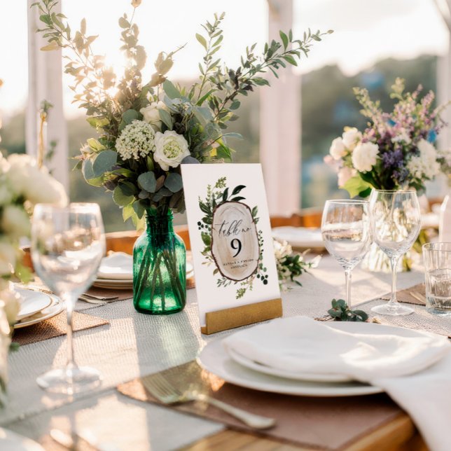 Numeração De Mesa Número de mesa de casamento botânico rústico elega (Criador carregado)