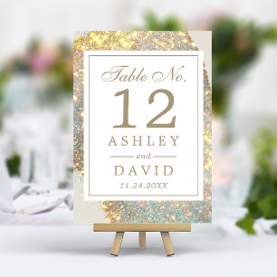 Numeração De Mesa Número de Mesa de Casamento Brilhante Iridescente