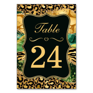 Numeração De Mesa Número de Mesa de Casamento Brilho Verde Safari Ju