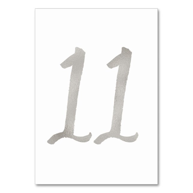 Numeração De Mesa Número de mesa de casamento chique em folha de pra (Verso)