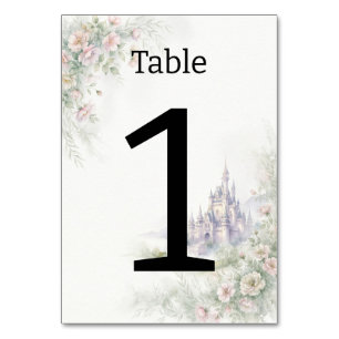 Numeração De Mesa Número de Mesa de Casamento com Aquarela do Castel