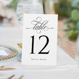 Numeração De Mesa Número de Mesa de Casamento com Caligrafia Luxuosa