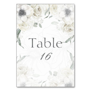 Numeração De Mesa Número de Mesa de Casamento com Flores Brancas Ele