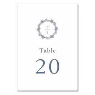Numeração De Mesa Número de Mesa de Casamento com Monograma Floral d