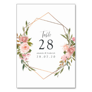Numeração De Mesa Número de Mesa de Casamento com Rosas Cor de Rosa 