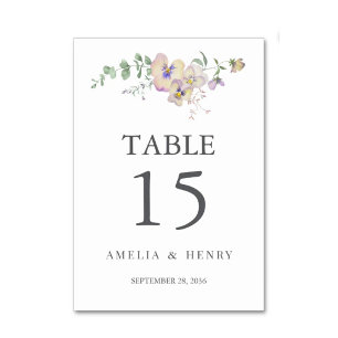 Numeração De Mesa Número de Mesa de Casamento com Viola e Eucalipto