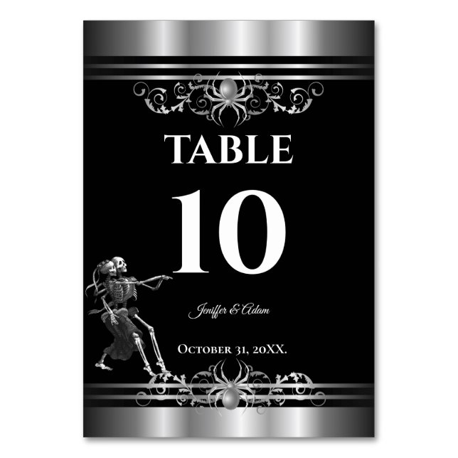 Numeração De Mesa Número de mesa de casamento Dark Gothic Halloween (Frente)