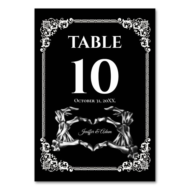 Numeração De Mesa Número de mesa de casamento Dark Gothic Halloween (Frente)