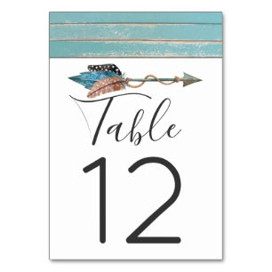 Numeração De Mesa Número de Mesa de Casamento de Arrows Boho Turques