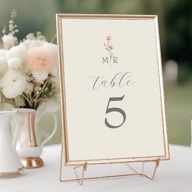 Numeração De Mesa Número de Mesa de Casamento de Boho Chic com Flor  (Criador carregado)