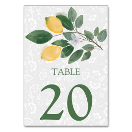 Numeração De Mesa Número de Mesa de Casamento de Limões Sicilianos e