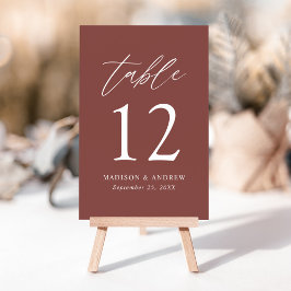 Numeração De Mesa Número de Mesa de Casamento de Outono com Marsala