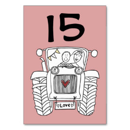 Numeração De Mesa Número de mesa de casamento de trator personalizad