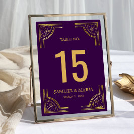 Numeração De Mesa Número de Mesa de Casamento Dourado Roxo Real Orna
