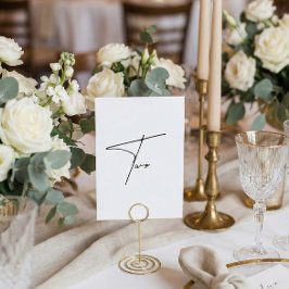 Numeração De Mesa Número de mesa de casamento elegante caligráfico 2
