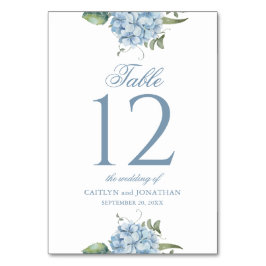 Numeração De Mesa Número de Mesa de Casamento Elegante em Azul Poeir