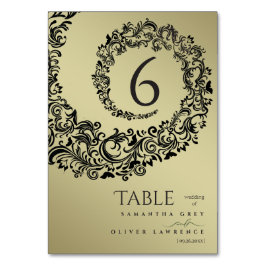 Numeração De Mesa Número de Mesa de Casamento em Damasco Verde e Dou