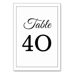 Numeração De Mesa Número de Mesa de Casamento em Letra de Forma Eleg