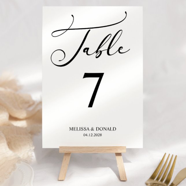 Numeração De Mesa Número de Mesa de Casamento em Letra Moderna Simpl (Criador carregado)