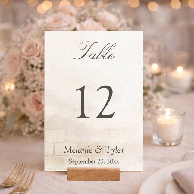 Numeração De Mesa Número de Mesa de Casamento em Pedra Elegante (Frost Chapel wedding suite table number
)