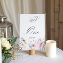 Número de Mesa de Casamento em Prado de Flores Sil